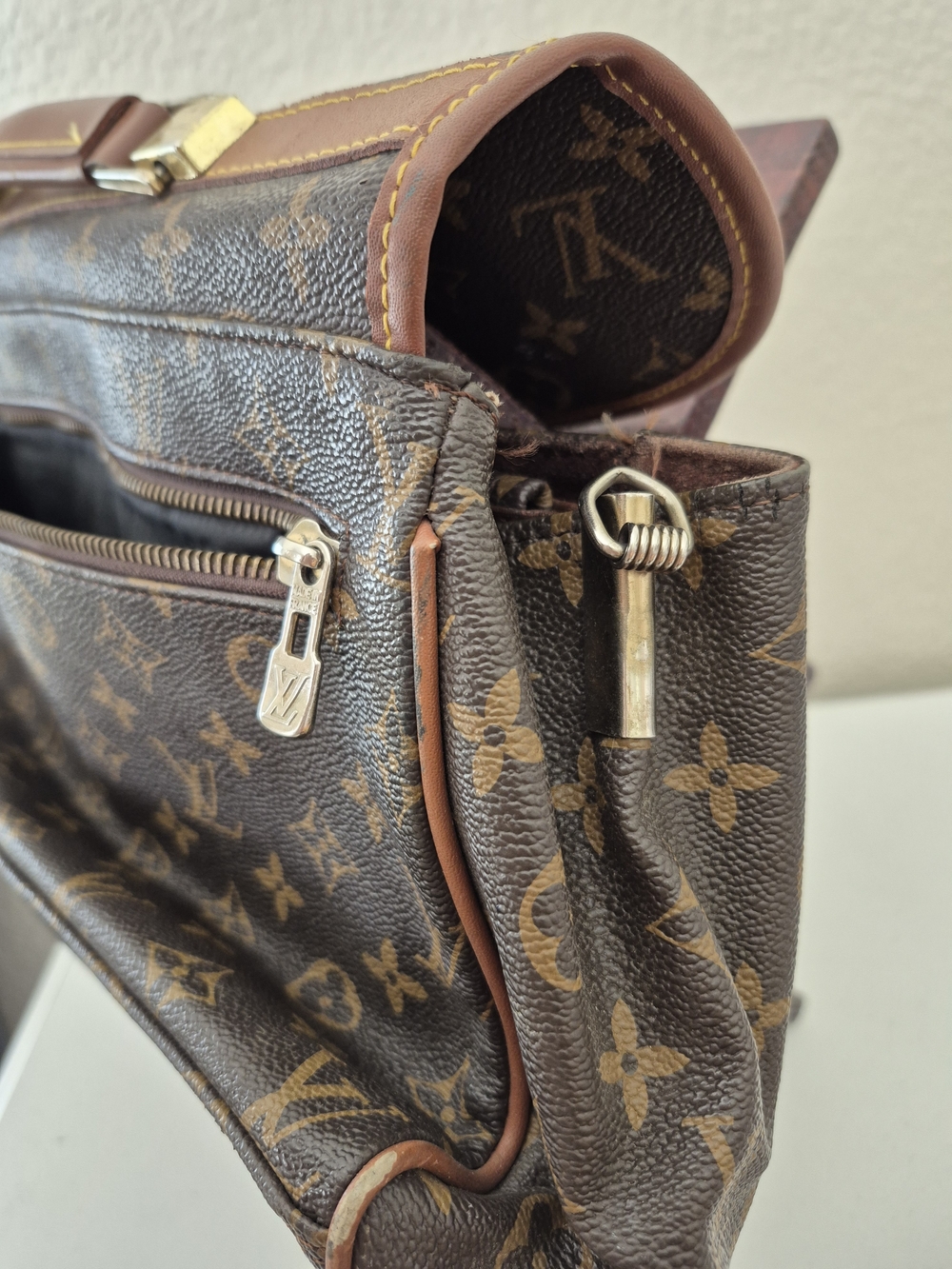 Very Vintage Louis Vuitton Brown Monogram Canvas Satchel Made In France - Picture 11 of 16